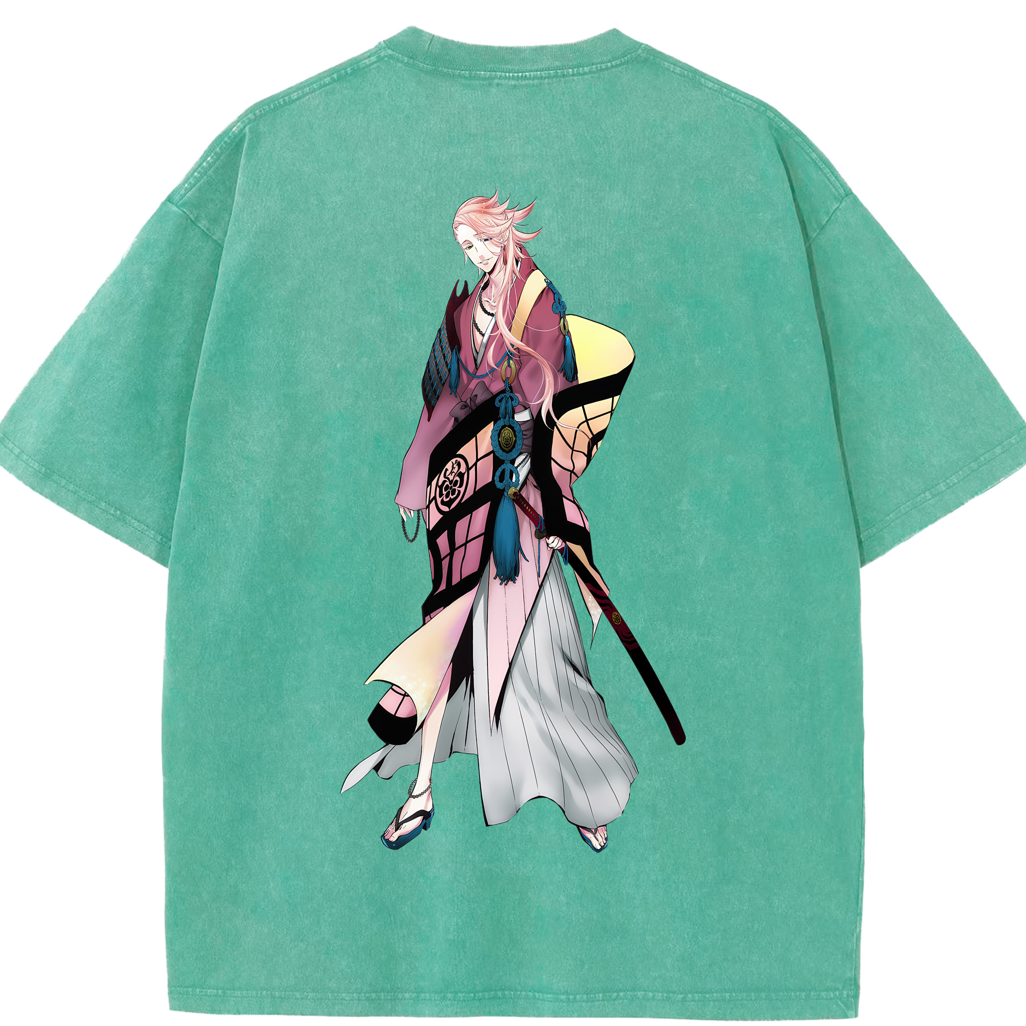 （画像用） 刀剣乱舞 Touken Ranbu 綿100% ヴィンテージ風 半袖Tシャツ（背面プリント）